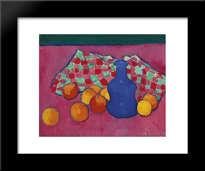 Blaue Vase Mit Orangen 20x24 Black Modern Wood Framed Art Print Poster by von Jawlensky, Alexej