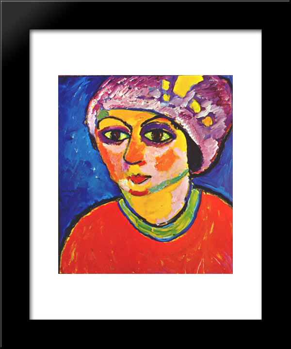 Der Violette Turban 20x24 Black Modern Wood Framed Art Print Poster by von Jawlensky, Alexej