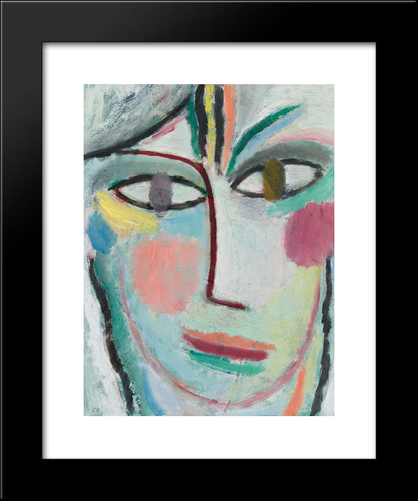 Head Of A Woman, Femina 20x24 Black Modern Wood Framed Art Print Poster by von Jawlensky, Alexej