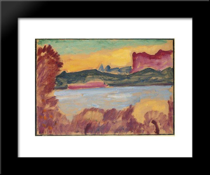 Landschaft, Genfer See 20x24 Black Modern Wood Framed Art Print Poster by von Jawlensky, Alexej