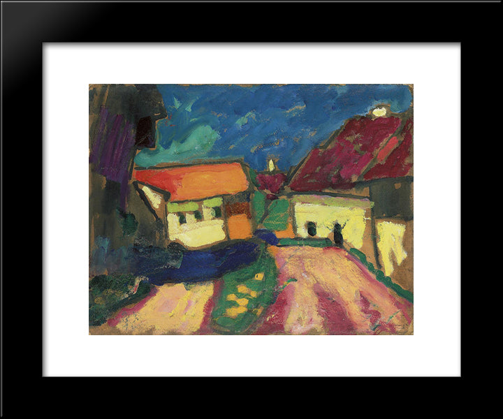 Landschaftstudie - Dorfstrasse 20x24 Black Modern Wood Framed Art Print Poster by von Jawlensky, Alexej