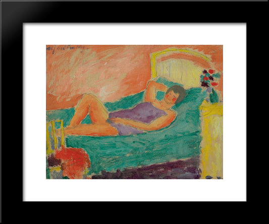 Liegendes Madchen 20x24 Black Modern Wood Framed Art Print Poster by von Jawlensky, Alexej