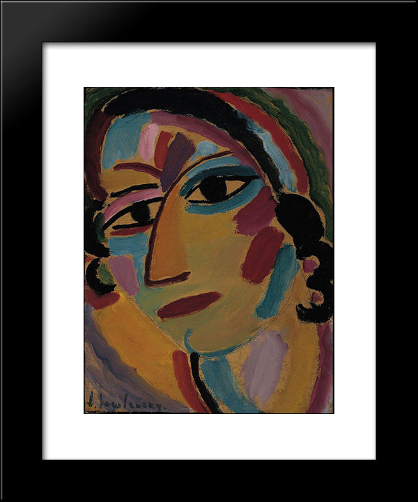 Mystical Head 20x24 Black Modern Wood Framed Art Print Poster by von Jawlensky, Alexej