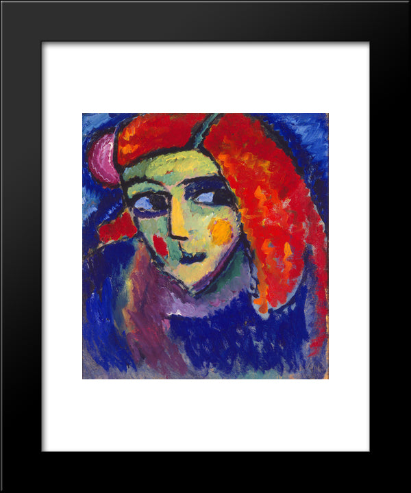 Pale Woman With Red Hair 20x24 Black Modern Wood Framed Art Print Poster by von Jawlensky, Alexej