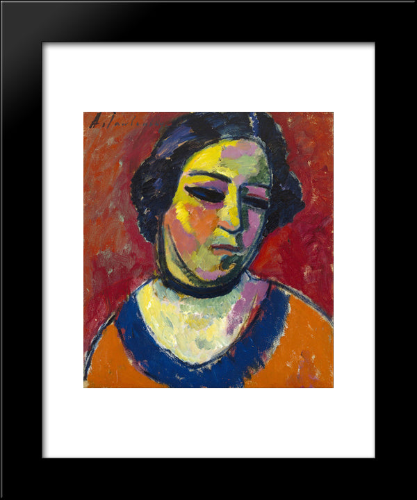 Portrait Of A Woman 20x24 Black Modern Wood Framed Art Print Poster by von Jawlensky, Alexej