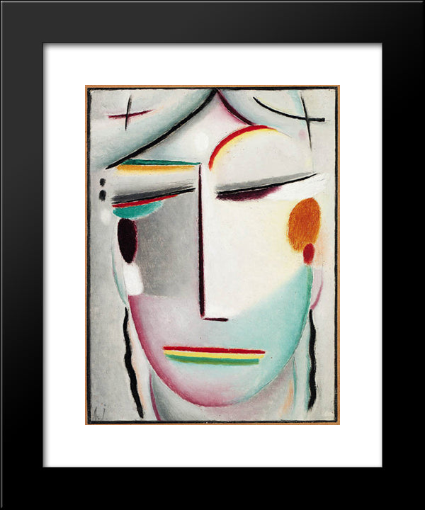 Saviour'S Face Distant King - Buddha Ii 20x24 Black Modern Wood Framed Art Print Poster by von Jawlensky, Alexej