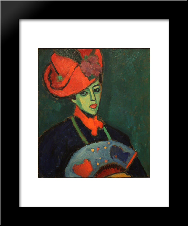 Schokko With Red Hat 20x24 Black Modern Wood Framed Art Print Poster by von Jawlensky, Alexej