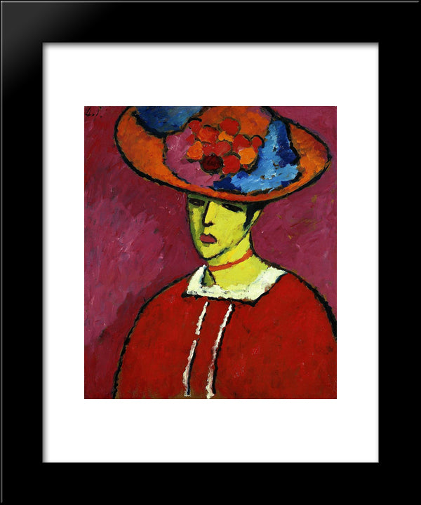 Schokko With Wide-Brimmed Hat 20x24 Black Modern Wood Framed Art Print Poster by von Jawlensky, Alexej