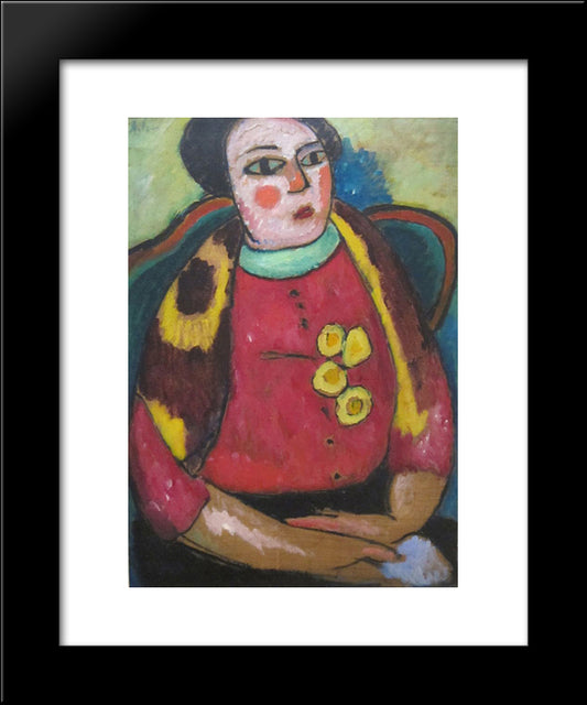 Seated Woman 20x24 Black Modern Wood Framed Art Print Poster by von Jawlensky, Alexej