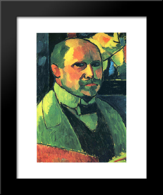 Self-Portrait 20x24 Black Modern Wood Framed Art Print Poster by von Jawlensky, Alexej