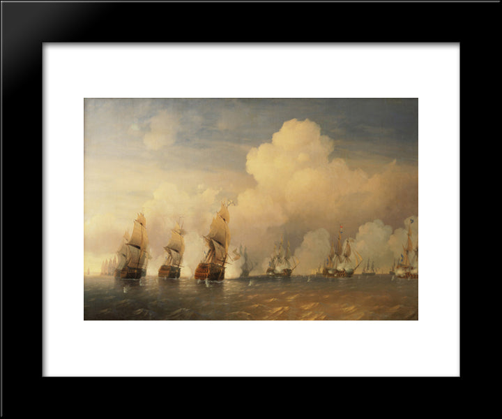 Battle Of Krasnaya Gorka 20x24 Black Modern Wood Framed Art Print Poster by Bogolyubov, Alexey
