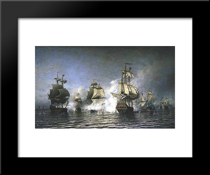 Battle Of Osel Island 20x24 Black Modern Wood Framed Art Print Poster by Bogolyubov, Alexey