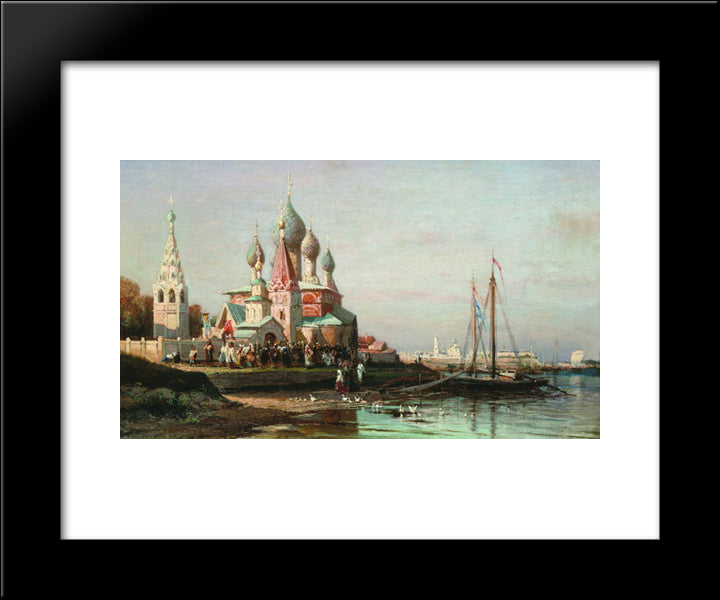 Easter Procession In Yaroslavl 20x24 Black Modern Wood Framed Art Print Poster by Bogolyubov, Alexey