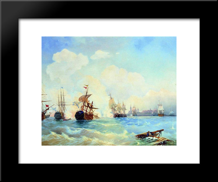 Revel Fight May 2, 1790 20x24 Black Modern Wood Framed Art Print Poster by Bogolyubov, Alexey