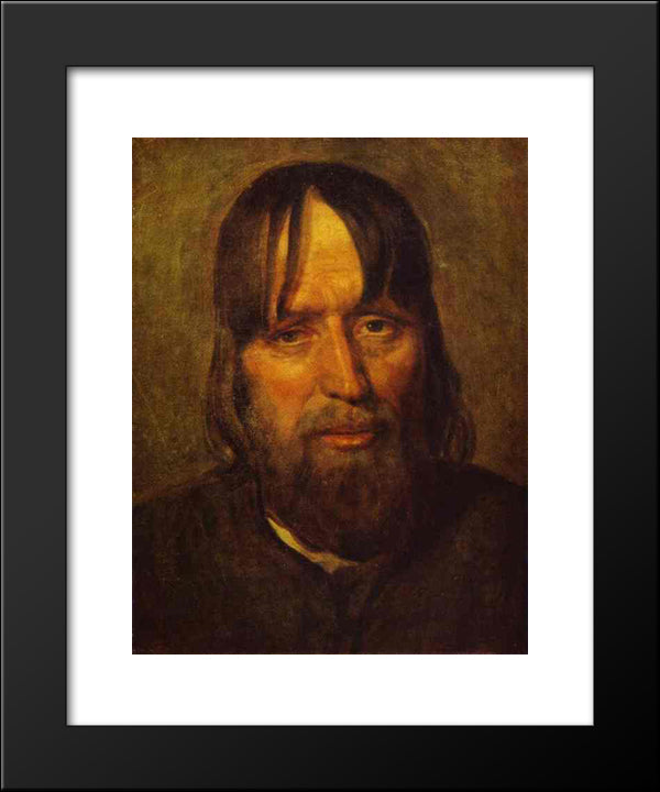 Head Of An Old Peasant 20x24 Black Modern Wood Framed Art Print Poster by Venetsianov, Alexey
