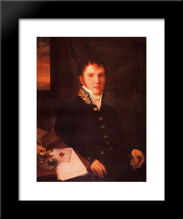 Portrait Of An Official 20x24 Black Modern Wood Framed Art Print Poster by Venetsianov, Alexey