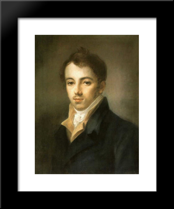Portrait Of M. A. Fonvizin 20x24 Black Modern Wood Framed Art Print Poster by Venetsianov, Alexey