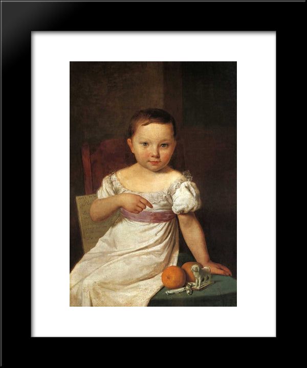 Portrait Of Nastya Havskaya 20x24 Black Modern Wood Framed Art Print Poster by Venetsianov, Alexey