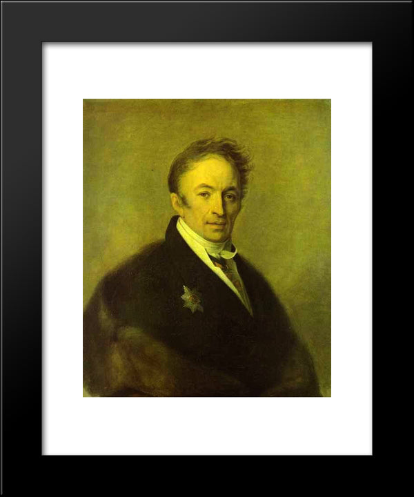 Portrait Of Nikolay Karamzin 20x24 Black Modern Wood Framed Art Print Poster by Venetsianov, Alexey