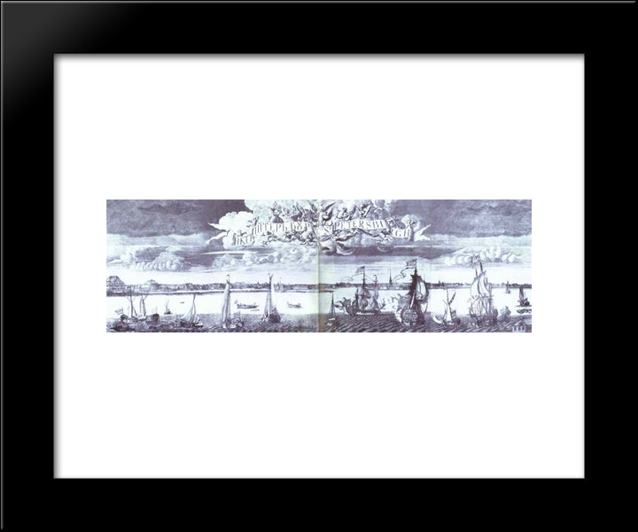 Panoramic View Of St. Petersburg 20x24 Black Modern Wood Framed Art Print Poster by Zubov, Alexey