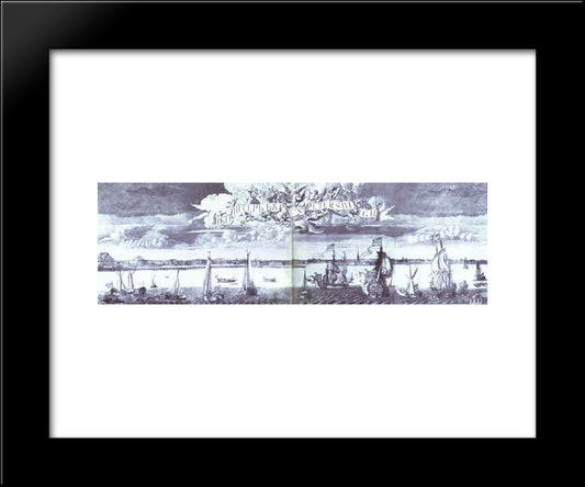 Panoramic View Of St. Petersburg 20x24 Black Modern Wood Framed Art Print Poster by Zubov, Alexey