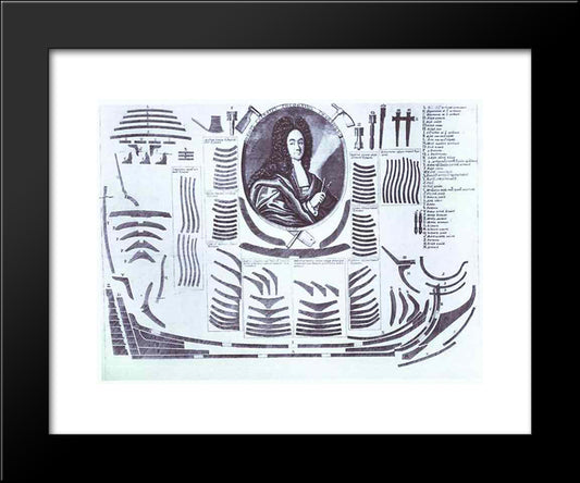 Portrait Of I. M. Golovin 20x24 Black Modern Wood Framed Art Print Poster by Zubov, Alexey
