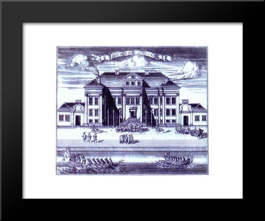 St. Petersburg. View Of The Winter Palace Of Peter I. 20x24 Black Modern Wood Framed Art Print Poster by Zubov, Alexey