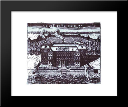 View Of A. Menshikov'S Palace On Vasilievsky Island 20x24 Black Modern Wood Framed Art Print Poster by Zubov, Alexey