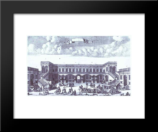 View Of The Gagarin'S Moscow Mansion From The Courtyard 20x24 Black Modern Wood Framed Art Print Poster by Zubov, Alexey