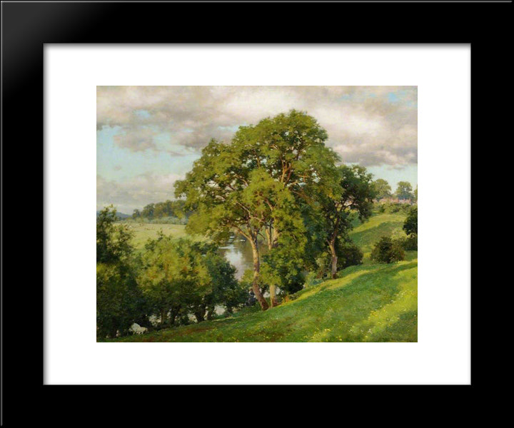 Ash Trees At Cropthorne, Worcestershire 20x24 Black Modern Wood Framed Art Print Poster by Parsons, Alfred