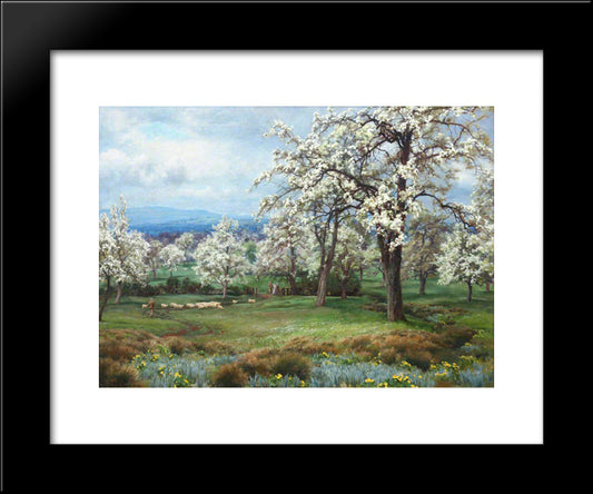 The Pear Orchard 20x24 Black Modern Wood Framed Art Print Poster by Parsons, Alfred
