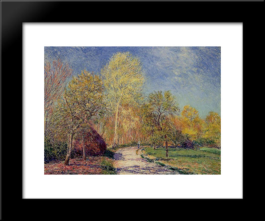 A May Morning In Moret 20x24 Black Modern Wood Framed Art Print Poster by Sisley, Alfred