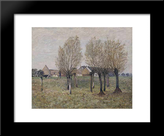 A Normandy Farm 20x24 Black Modern Wood Framed Art Print Poster by Sisley, Alfred