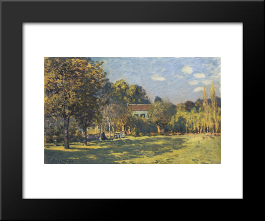A Park In Louveciennes 20x24 Black Modern Wood Framed Art Print Poster by Sisley, Alfred