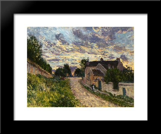A Path In Louveciennes 20x24 Black Modern Wood Framed Art Print Poster by Sisley, Alfred