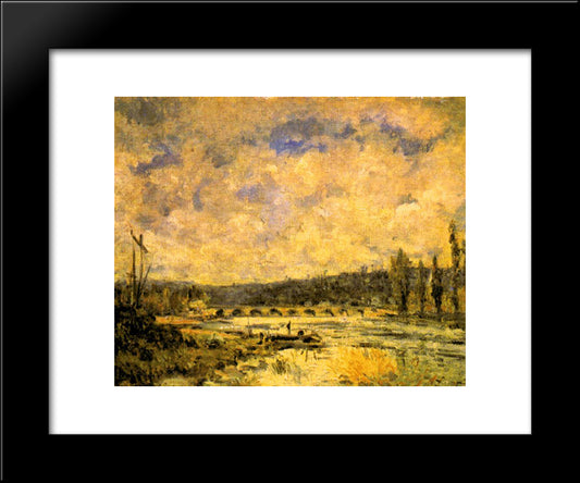 A Ponte 20x24 Black Modern Wood Framed Art Print Poster by Sisley, Alfred