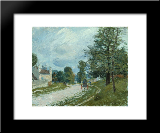 A Turn In The Road 20x24 Black Modern Wood Framed Art Print Poster by Sisley, Alfred