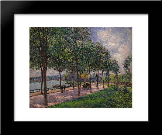 Alley Of Chestnut Trees 20x24 Black Modern Wood Framed Art Print Poster by Sisley, Alfred