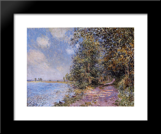 An August Afternoon Near Veneux 20x24 Black Modern Wood Framed Art Print Poster by Sisley, Alfred