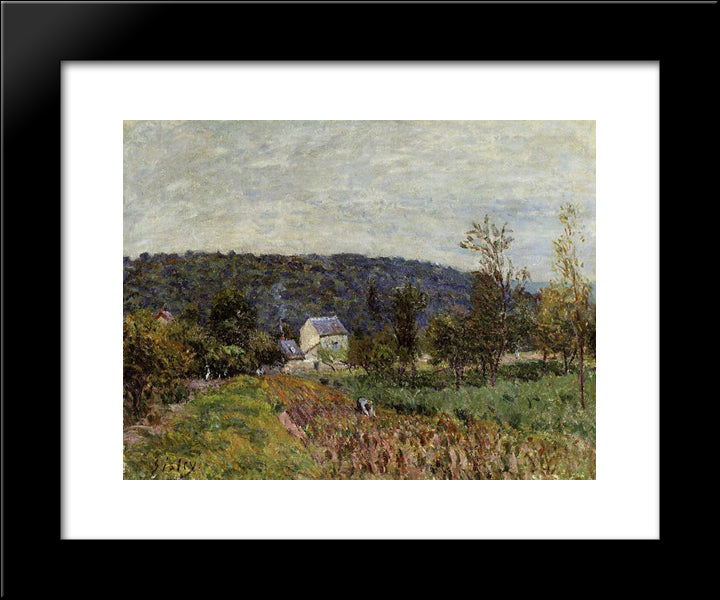 An Autumn Evening Near Paris 20x24 Black Modern Wood Framed Art Print Poster by Sisley, Alfred