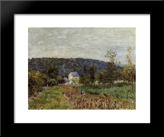 An Autumn Evening Near Paris 20x24 Black Modern Wood Framed Art Print Poster by Sisley, Alfred