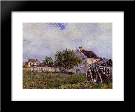 An Old Cottage At Sablons 20x24 Black Modern Wood Framed Art Print Poster by Sisley, Alfred