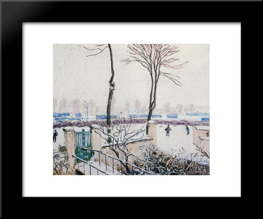 Approach To The Railway Station 20x24 Black Modern Wood Framed Art Print Poster by Sisley, Alfred