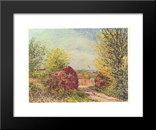 Away In The Spring Veneux Nadon 20x24 Black Modern Wood Framed Art Print Poster by Sisley, Alfred