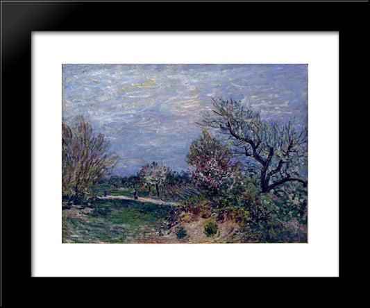 Border Of The Woods 20x24 Black Modern Wood Framed Art Print Poster by Sisley, Alfred