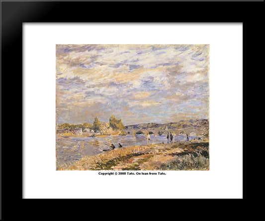 Bridge At Serves 20x24 Black Modern Wood Framed Art Print Poster by Sisley, Alfred