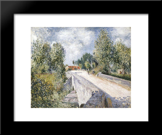 Bridge Over The Orvanne Near Moret 20x24 Black Modern Wood Framed Art Print Poster by Sisley, Alfred