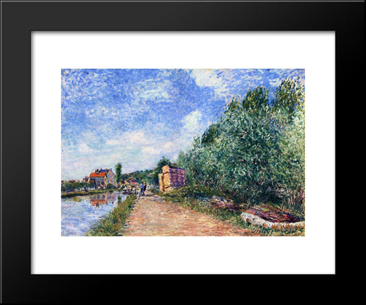 Canal Du Loing Chemin De Halage 20x24 Black Modern Wood Framed Art Print Poster by Sisley, Alfred