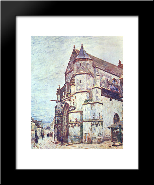 Church At Moret After The Rain 20x24 Black Modern Wood Framed Art Print Poster by Sisley, Alfred