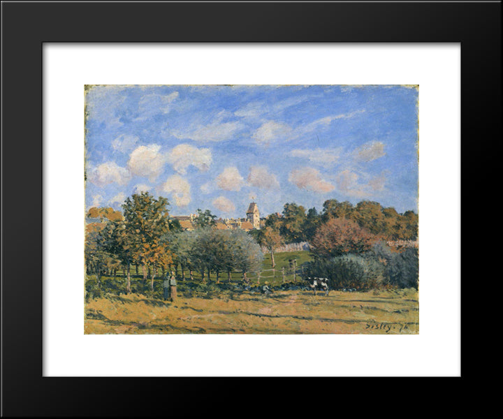 Church At Noisy Le Roi In Autumn 20x24 Black Modern Wood Framed Art Print Poster by Sisley, Alfred